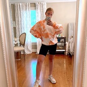 Orange tie-dye champion sweatshirt